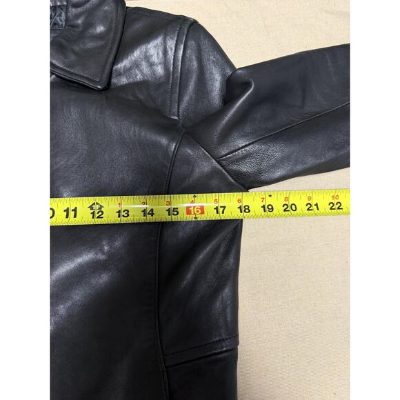 Avanti New York Leather Jacket Womens Small Black Zip Front Genuine Moto Style - Picture 11 of 15